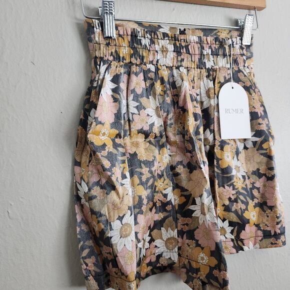 NEW Rumer The Label Paloma Floral Print High Waist Shorts - Picture 6 of 13